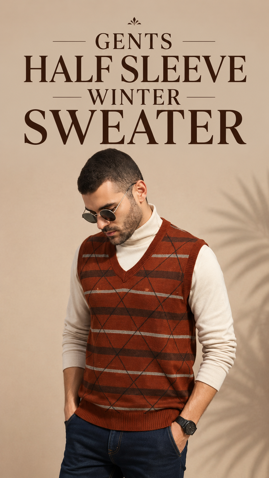 gents half seleve sweater