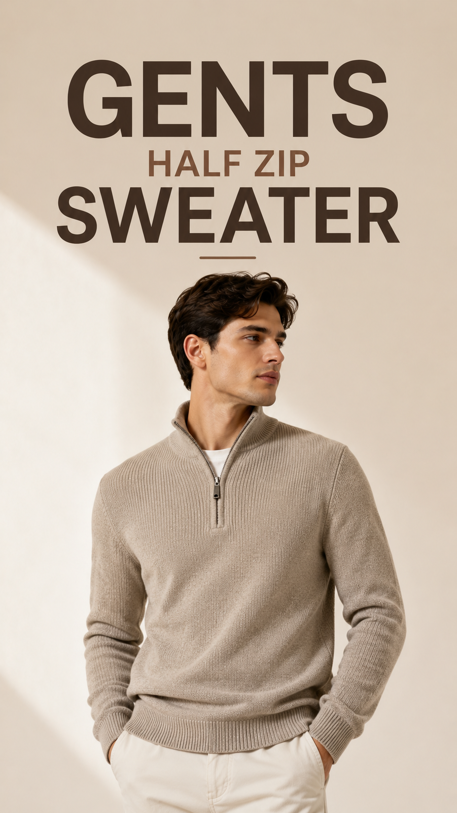 gents half zip sweater